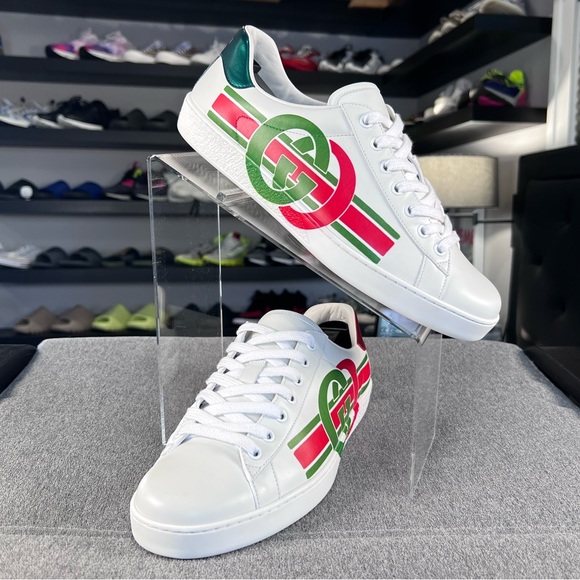 🌹GUCCI ACE INTERLOCKING G SNEAKER🌹 - Picture 1 of 12